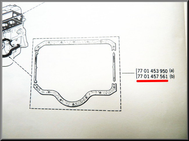 Carterpanpakking (180mm) – Renault 12 – Renault 5 - Renault -8 - Renault divers - OEM 7701457561