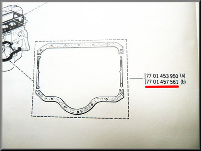 Carterpanpakking (180mm) – Renault 12 – Renault 5 - Renault -8 - Renault divers - OEM 7701457561