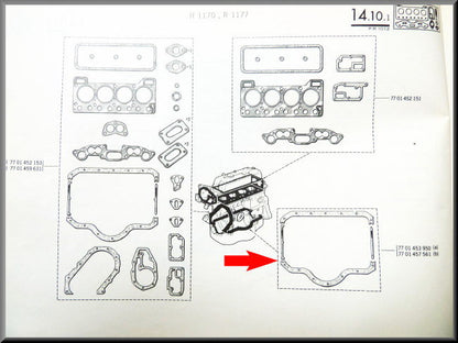 Carterpanpakking (180mm) – Renault 12 – Renault 5 - Renault -8 - Renault divers - OEM 7701457561