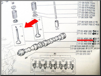 Exhaust valve – Renault 12 – Renault 5 - Renault 10 - OEM 7701458190