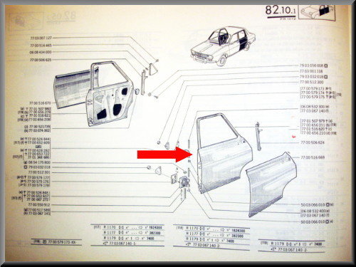 Portier links achter – Renault 12 – OEM 7701507979