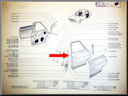 Portier links achter – Renault 12 – OEM 7701507979