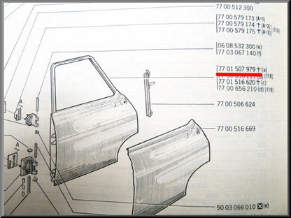 Portier links achter – Renault 12 – OEM 7701507979