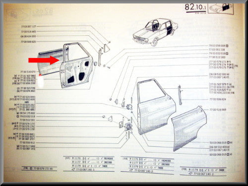 Portier rechts achter – Renault 12 – OEM 7701507980