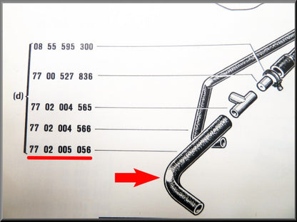 Crankcase breather hose – Renault 12 – OEM 7702005056