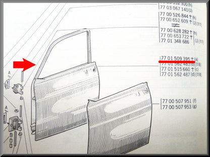 Portière avant gauche – Renault 12 – OEM 7701509395