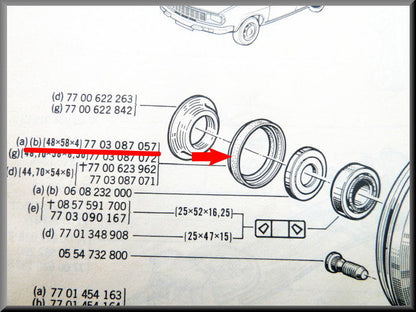 Remtrommelkeerring (48x58x4 mm) – Renault 12 - Renault 16 - Renault 5 – OEM 7703087057