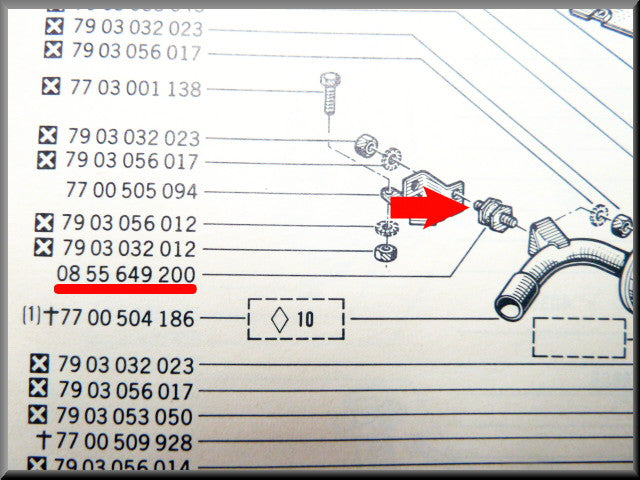 Silent bloc uitlaat – Renault 16 – OEM 0855649200