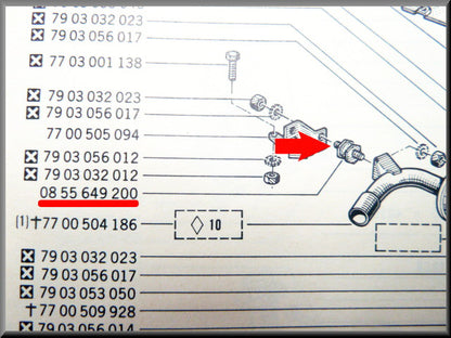 Silent bloc uitlaat – Renault 16 – OEM 0855649200