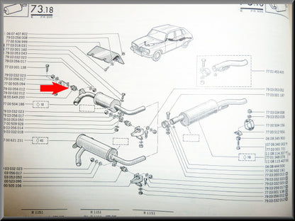 Silent bloc uitlaat – Renault 16 – OEM 0855649200