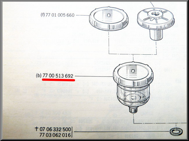 Brake fluid reservoir – Renault 12 – Renault 16 - Renault 15 - OEM 0855705200 / 7700513692