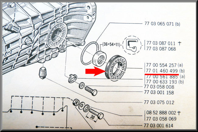 Keerring en bevestigingsschroef – Renault 12 – Renault 16 - Renault 5 - OEM 7701460499
