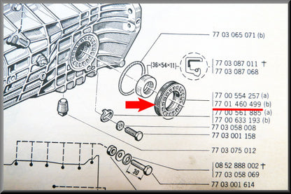 Keerring en bevestigingsschroef – Renault 12 – Renault 16 - Renault diverse - OEM 7701460499