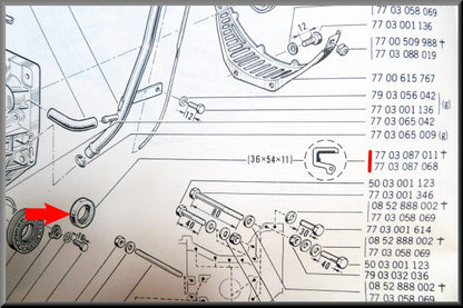 Keerring differentieel (36x54x11/12 mm) – Renault 12 – Renault 16 - Renault 17 - OEM 7703087011