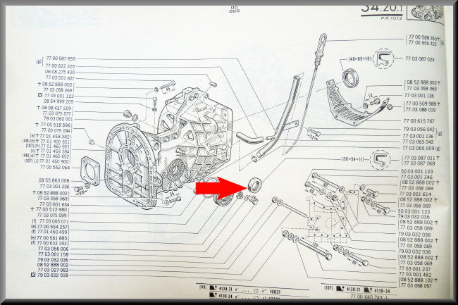 Keerring differentieel (36x54x11/12 mm) – Renault 12 – Renault 16 - Renault 17 - OEM 7703087011