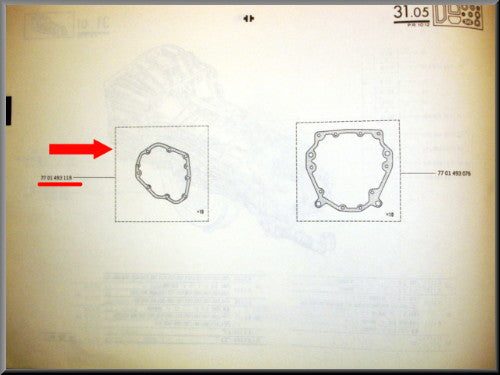 Gearbox gasket - Renault 12 - Renault 15 - OEM 7701493118