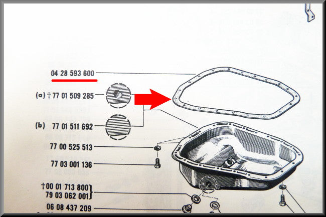 Joint de carter d'huile – Renault 12 – Renault 16 - Renault divers - OEM 7700710279