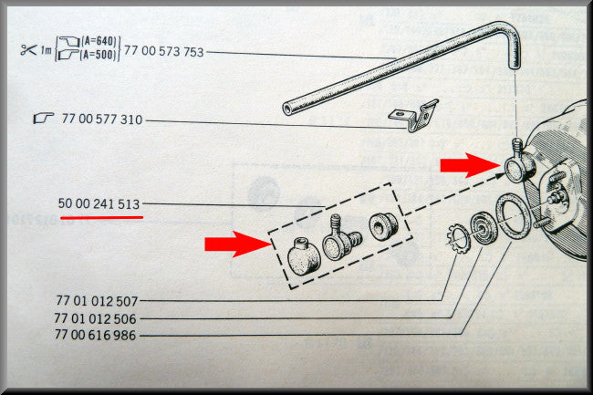 Ventiel rembekrachtiger – Renault 12 – Renault 16 - Renault 17 - OEM 5000241513