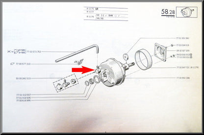 Ventiel rembekrachtiger – Renault 12 – Renault 16 - Renault 17 - OEM 5000241513