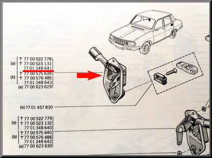Rear right door lock – Renault 12 – OEM 7701348641