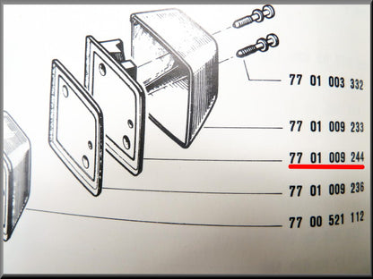 Unité d'éclairage de plaque d'immatriculation gauche – Renault 12 – OEM 7701009244