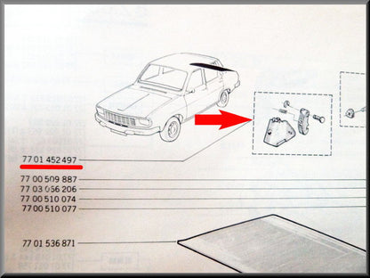 Achterklep slotvanger – Renault 12 – OEM 7701452497