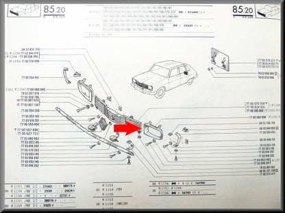 Headlight frame left (plastic) – Renault 16 TL, TS >1972 – OEM 7700580996