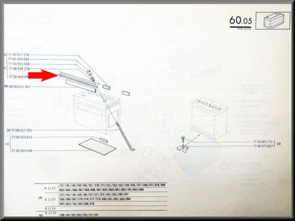 Accu bevestiging – Renault 12 – Renault 16 - Renault 17 - OEM 7700503096