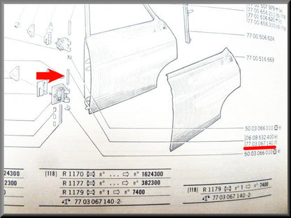 Scharnierpen lengte 75 mm – Renault 12 – OEM 7703067140