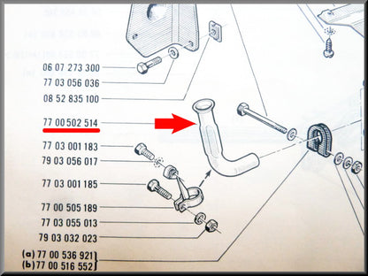 Uitlaat vlampijpje – Renault 16 TS, TX <1975 – OEM 7700502514
