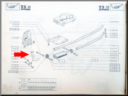 Uitlaat vlampijpje – Renault 16 TS, TX <1975 – OEM 7700502514