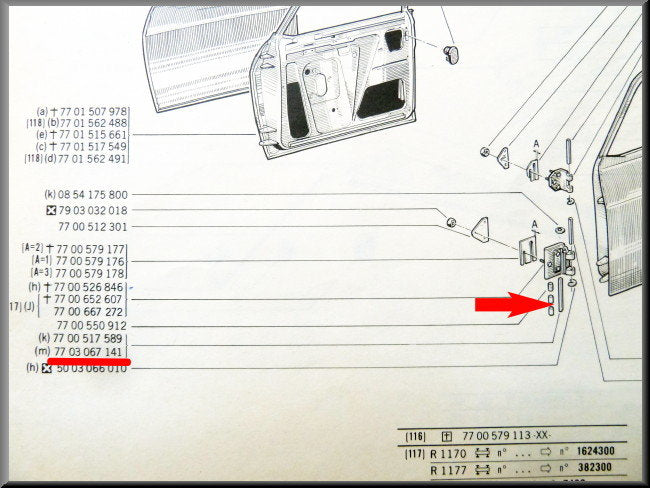Scharnierpen lengte 85 mm – Renault 12 – OEM 7703067141