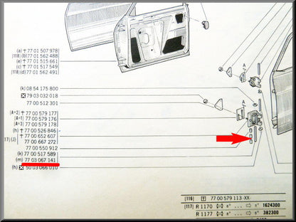 Scharnierpen lengte 85 mm – Renault 12 – OEM 7703067141