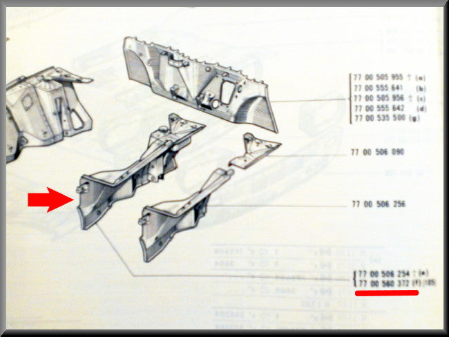 Passage de roue avant gauche – Renault 12 - OEM 7700560372