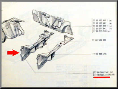 Passage de roue avant gauche – Renault 12 - OEM 7700560372