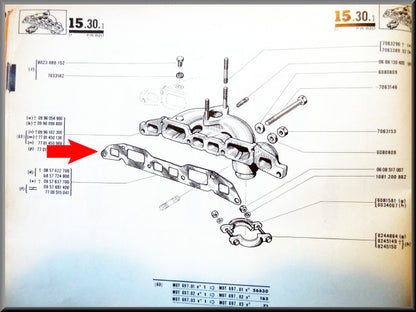 Spruitstuk pakking inlaat + uitlaat  – Renault 16 L, TL (type 2) – OEM 0857622700A
