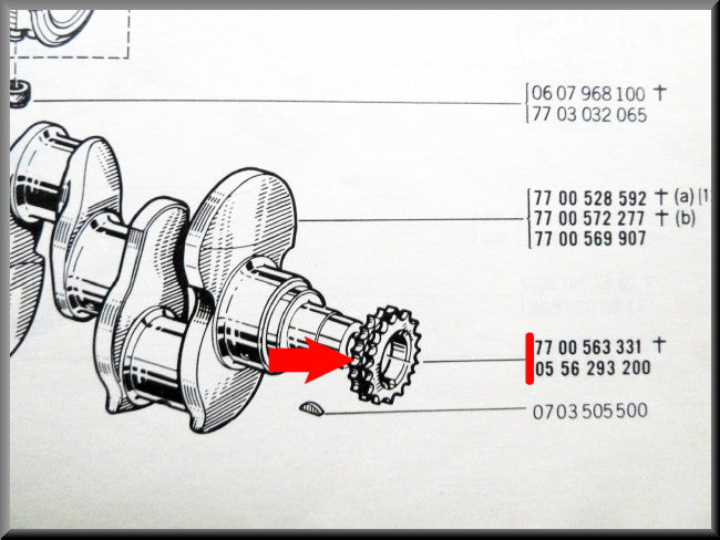 Krukas tandwiel – Renault 16 –  Renault 12 Gordini - Renault 17 - Alpine A110 - OEM 0556293200