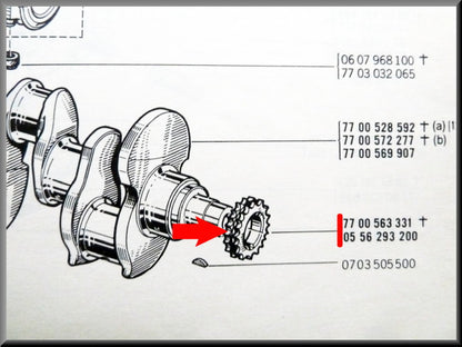 Krukas tandwiel – Renault 16 –  Renault 12 Gordini - Renault 17 - Alpine A110 - OEM 0556293200