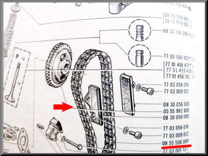 Timing chain – Renault 16 – Renault 12 Gordini - Renault 17 - Alpine A110 – OEM 0855506000
