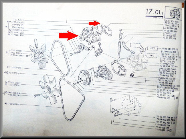 Carter de pompe à eau – Renault 12 – Renault 15 - OEM 7701457415A