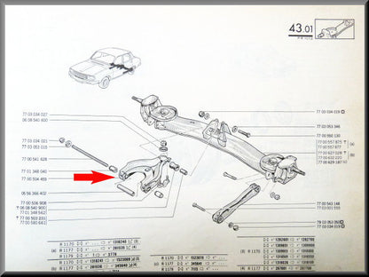 Driehoekarm achteras – Renault 12 – Renaukt 15 - Renault 17 - OEM 7700504459