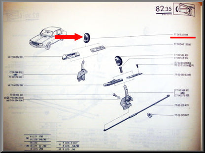 Poignée de porte droite – Renault 12 – OEM 7700532848
