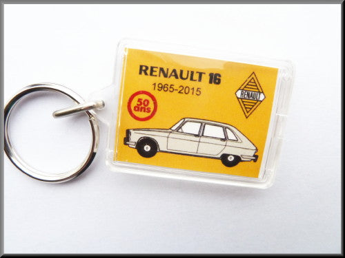 Sleutelhanger – Renault 16, 50 jaar (grijs)