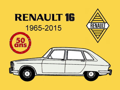 Sleutelhanger – Renault 16, 50 jaar (grijs)