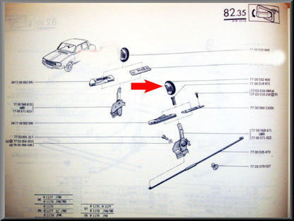 Deurknopje links – Renault 12 – OEM 7700532400