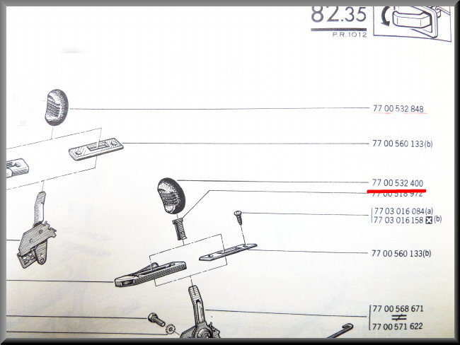 Deurknopje links – Renault 12 – OEM 7700532400
