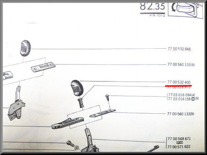 Deurknopje links – Renault 12 – OEM 7700532400
