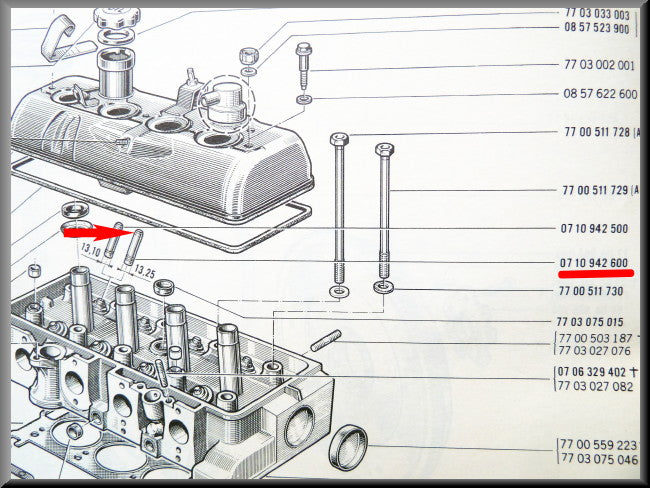 Klepgeleider 13.25mm 49mm – Renault 16 – OEM 0710942600A