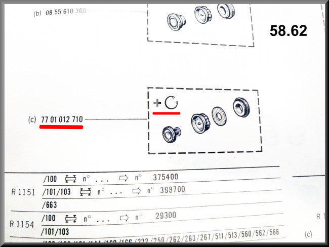 Revisieset hoofdremcilinder voor (Bendix 19 mm) – Renault 16 TS, TL (eerste type) – OEM 7701012710