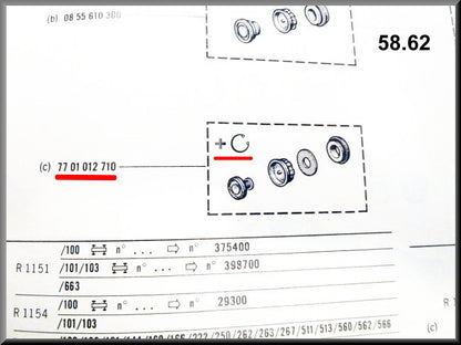 Revisieset hoofdremcilinder voor (Bendix 19 mm) – Renault 16 TS, TL (eerste type) – OEM 7701012710